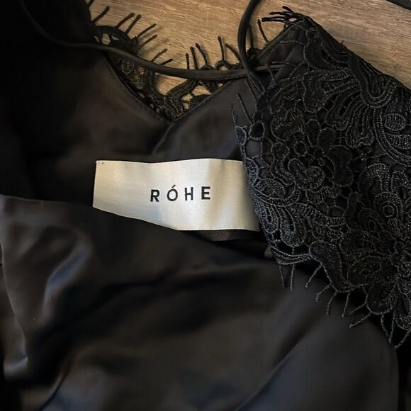 Róhe Black V-Neck Slip Dress - Picture 6 of 7